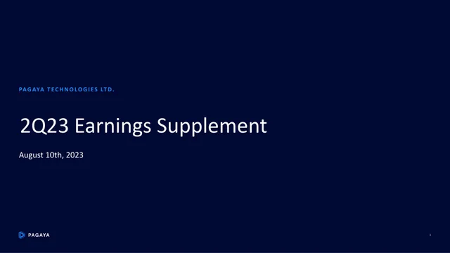 Pagaya — 2Q23 Earnings Supplement investment banking deck cover