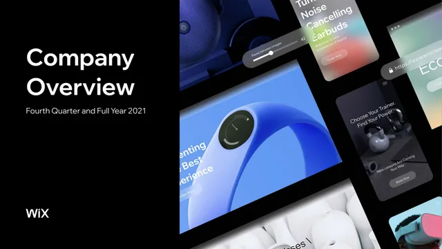 Wix — Company Overview investment banking deck cover