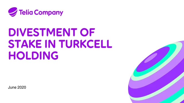 Telia Company — Divestment Of Stake In Turkcell Holding investment banking deck cover