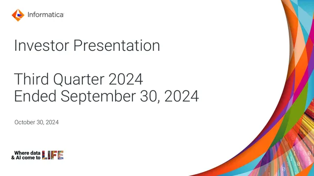 Informatica — Investor Presentation investment banking deck cover