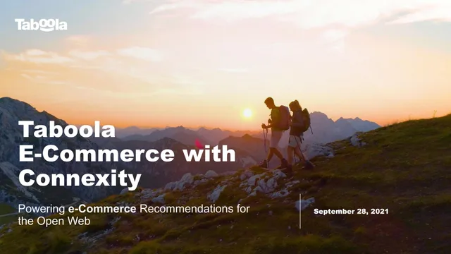 Taboola — Taboola E-Commerce with Connexity investment banking deck cover