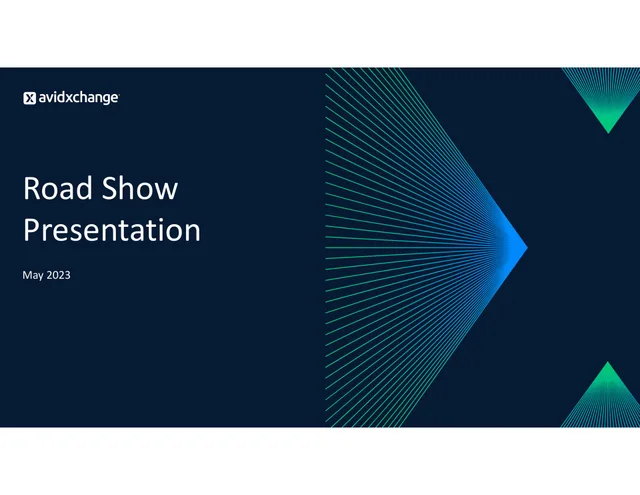 Avidxchange — Road Show Presentation investment banking deck cover