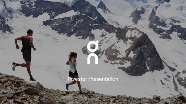 On Holding — Cover Slide investment banking deck cover