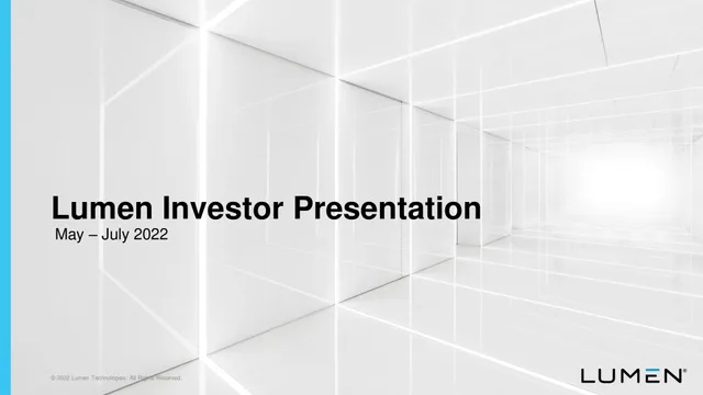 Lumen — Lumen Investor Presentation investment banking deck cover