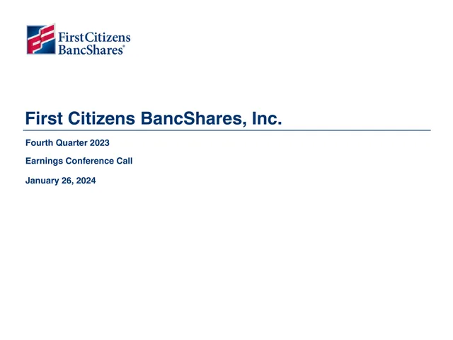 First Citizens Bancshares — First Citizens BancShares, Inc. investment banking deck cover