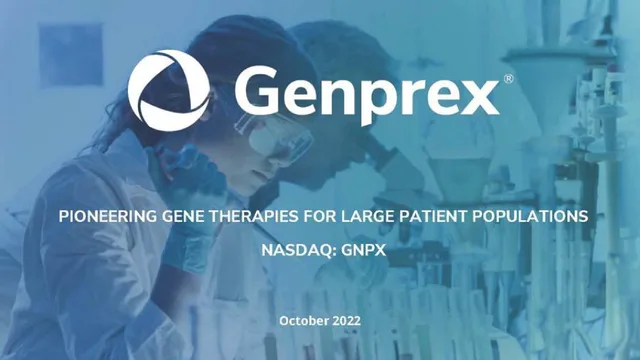 Genprex — Title Slide investment banking deck cover