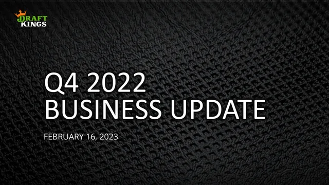 Draftkings — Q4 2022 Business Update investment banking deck cover