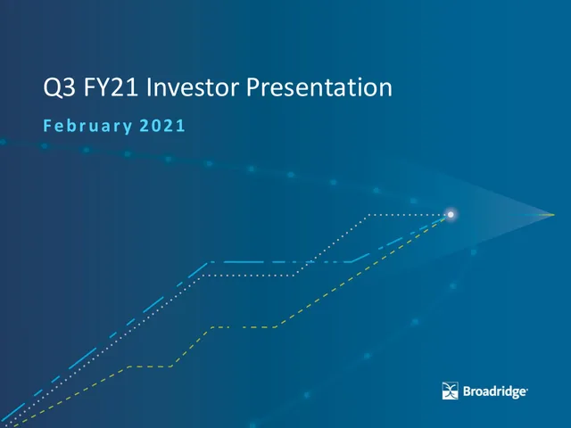 Broadridge Financial Solutions — Q3 FY21 Investor Presentation investment banking deck cover
