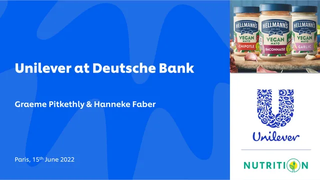 Unilever — Unilever at Deutsche Bank investment banking deck cover