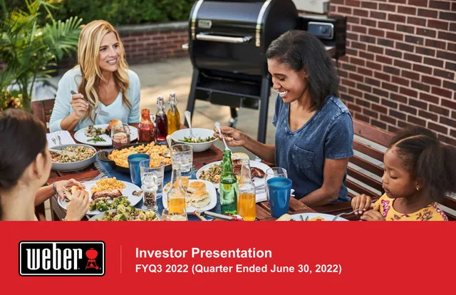Weber — Investor Presentation investment banking deck cover