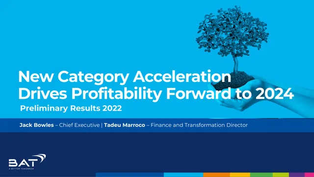 Bat — New Category Acceleration Drives Profitability Forward to 2024 investment banking deck cover