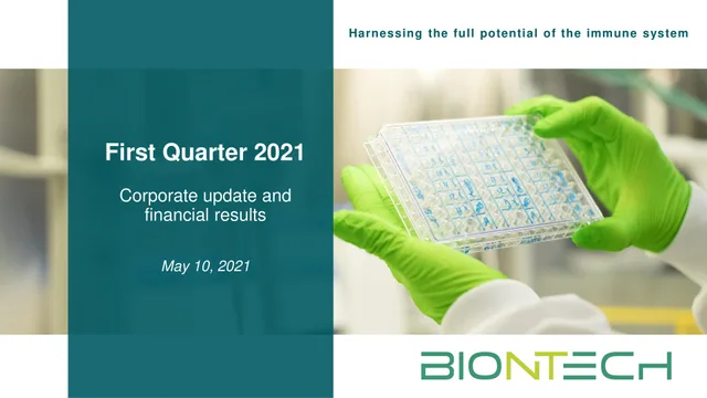 Biontech — First Quarter 2021 investment banking deck cover