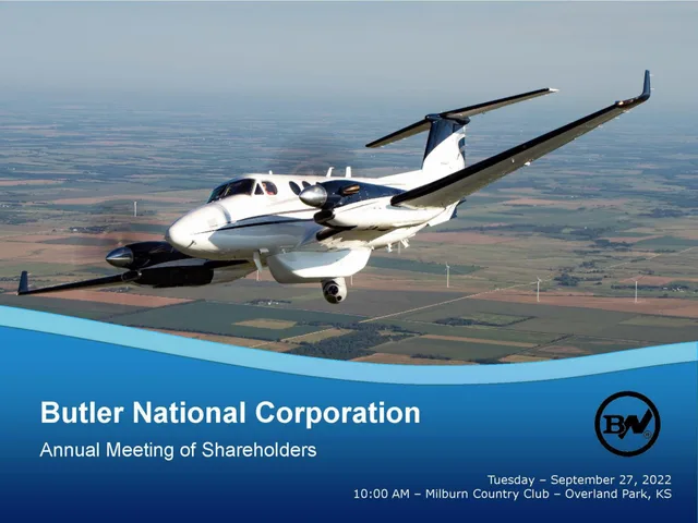 Butler National Corporation investment banking deck cover