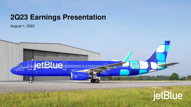 Jetblue — 2Q23 Earnings Presentation investment banking deck cover