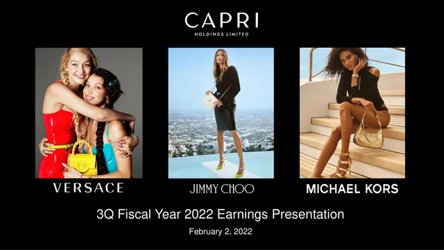 Capri Holdings — Capri Holdings Limited investment banking deck cover