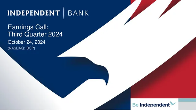 Independent Bank Corp — Earnings Call: Third Quarter 2024 investment banking deck cover