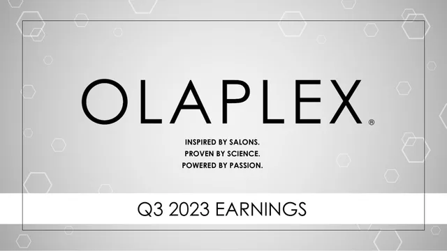 Olaplex — Q3 2023 Earnings investment banking deck cover