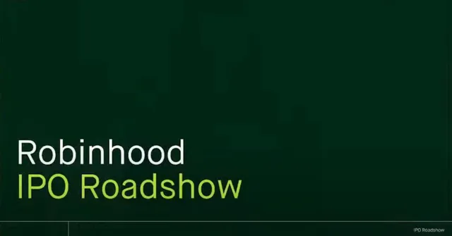 Robinhood — Robinhood IPO Roadshow investment banking deck cover