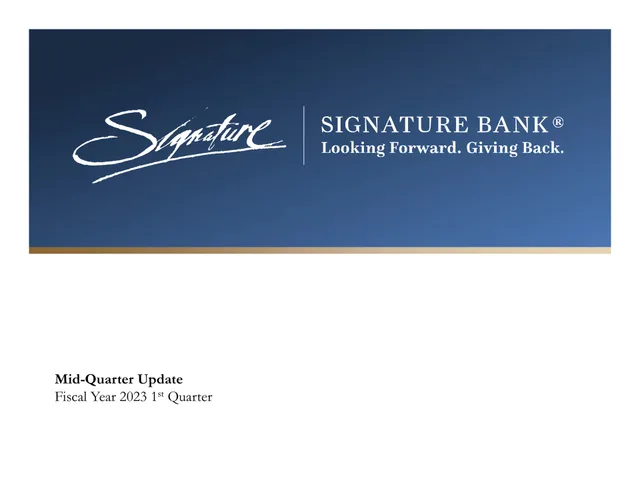 Signature Bank — Cover Slide investment banking deck cover