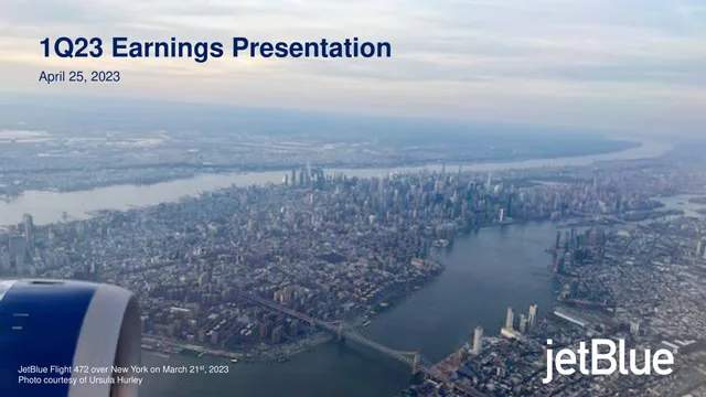 Jetblue — 1Q23 Earnings Presentation investment banking deck cover