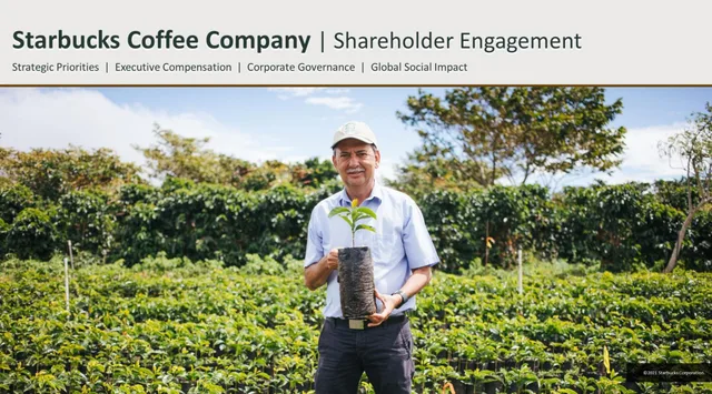 Starbucks — Starbucks Coffee Company | Shareholder Engagement deck cover