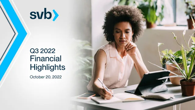Silicon Valley Bank — Q3 2022 Financial Highlights investment banking deck cover