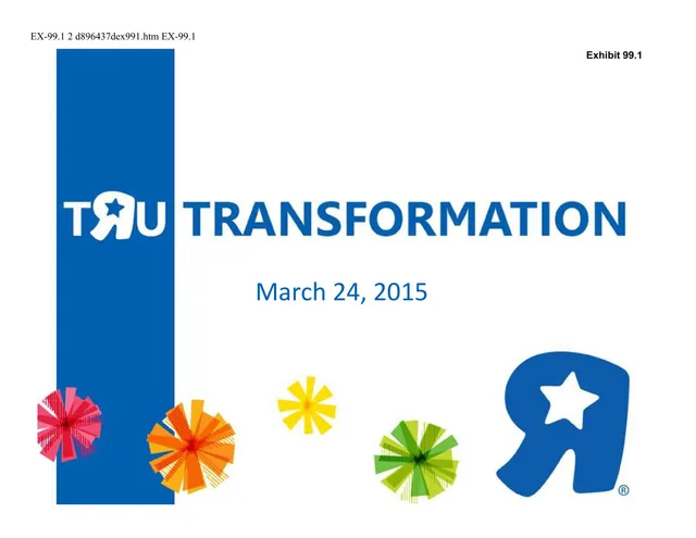 Toys R US — Tяu Transformation investment banking deck cover