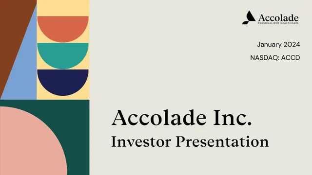 Accolade — Accolade Inc. Investor Presentation investment banking deck cover