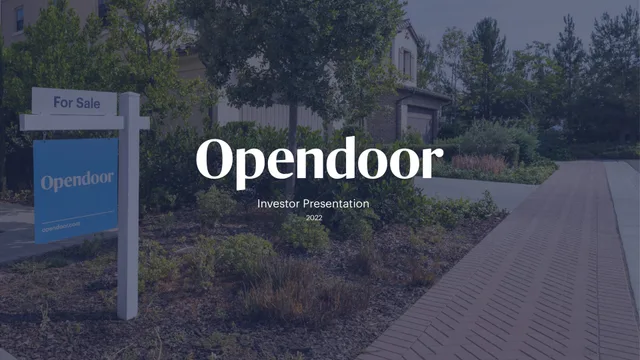 Opendoor investment banking deck cover