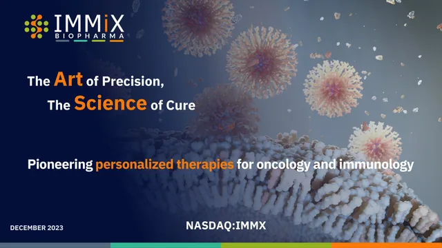 Immix Biopharma — Cover Slide investment banking deck cover