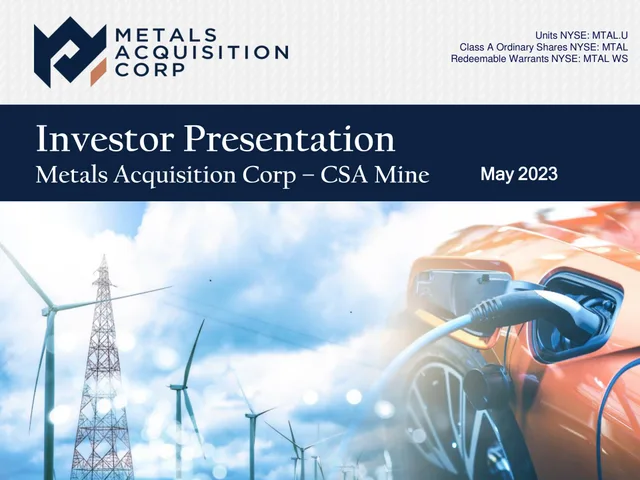 Metals Acquisition Corp — Investor Presentation investment banking deck cover