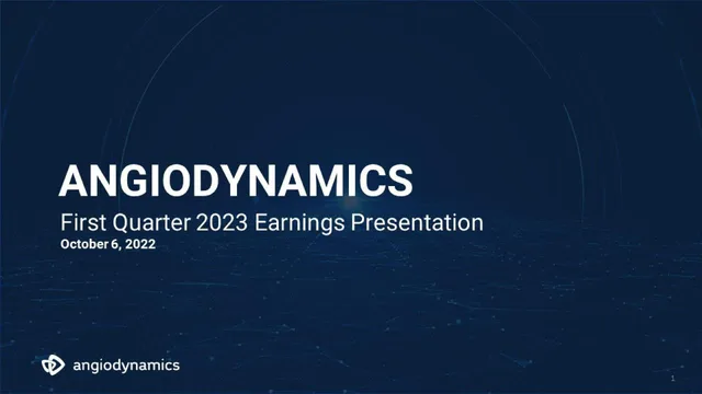 Angiodynamics investment banking deck cover