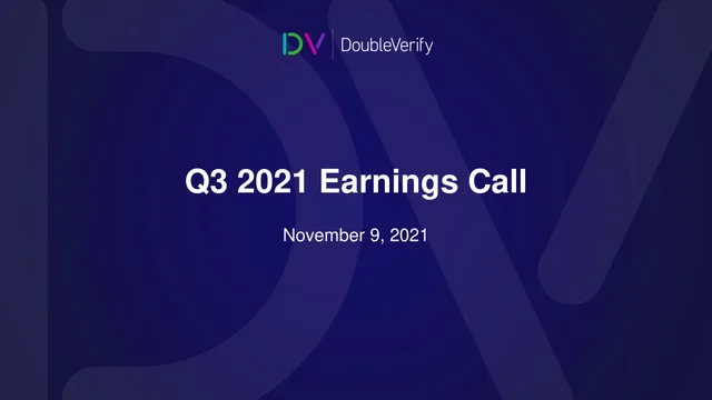 Doubleverify — Q3 2021 Earnings Call investment banking deck cover