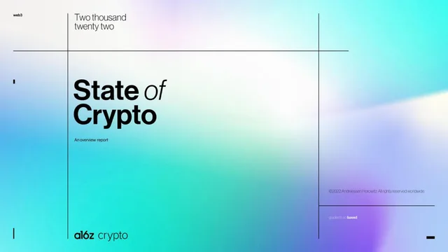 A16z — State of Crypto investment banking deck cover