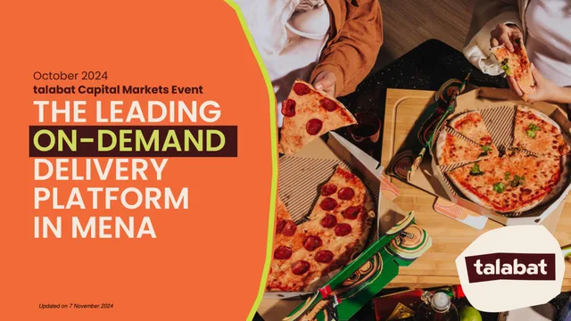 Talabat — The Leading On-demand Delivery Platform In Mena investment banking deck cover