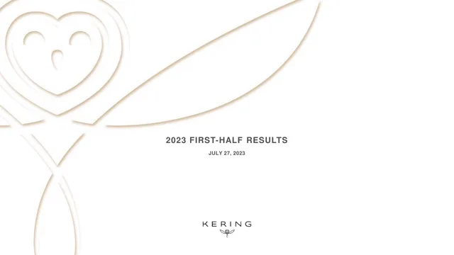 Kering — 2023 First-half Results investment banking deck cover