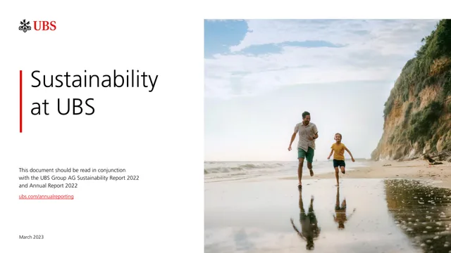 UBS — Sustainability at UBS investment banking deck cover