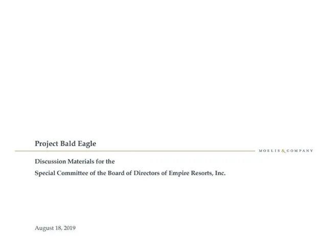 Moelis Company — Project Bald Eagle investment banking deck cover