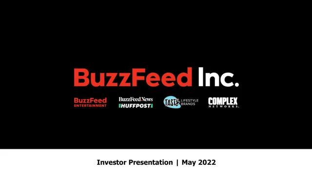 Buzzfeed — Title Slide investment banking deck cover