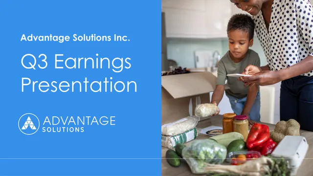 Advantage Solutions — Q3 Earnings Presentation investment banking deck cover