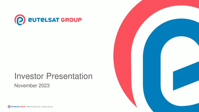 Eutelsat — Investor Presentation investment banking deck cover