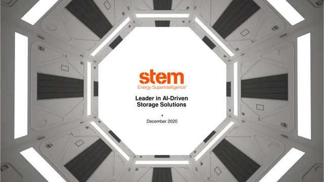 Stem — Cover Slide investment banking deck cover