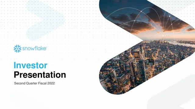 Snowflake — Investor Presentation investment banking deck cover