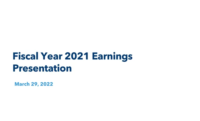Core Scientific — Fiscal Year 2021 Earnings Presentation investment banking deck cover