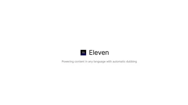 Elevenlabs — Eleven investment banking deck cover