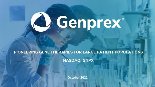 Genprex — Title Slide investment banking deck cover