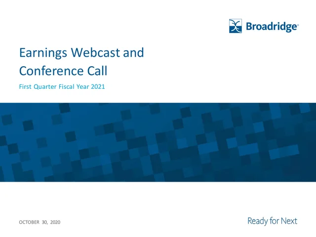 Broadridge Financial Solutions — Earnings Webcast and Conference Call investment banking deck cover