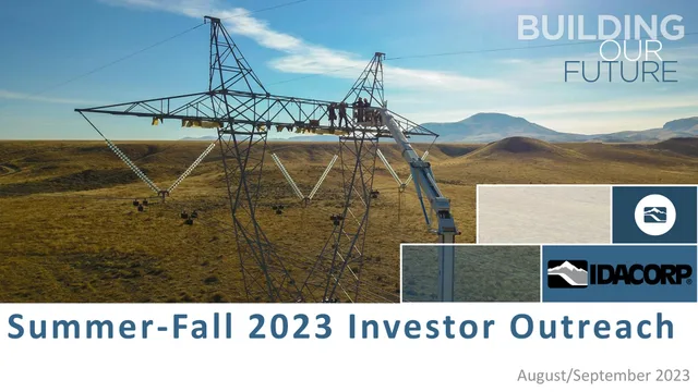 Idacorp — Summer-Fall 2023 Investor Outreach investment banking deck cover