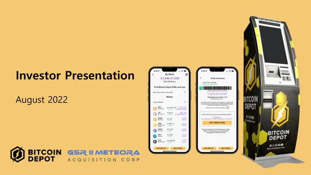 Bitcoin Depot — Investor Presentation investment banking deck cover