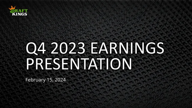 Draftkings — Q4 2023 Earnings Presentation investment banking deck cover
